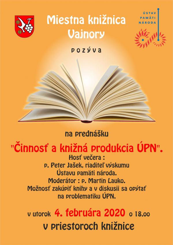 Prednáška na tému „Činnosť a knižná produkcia ÚPN“ 