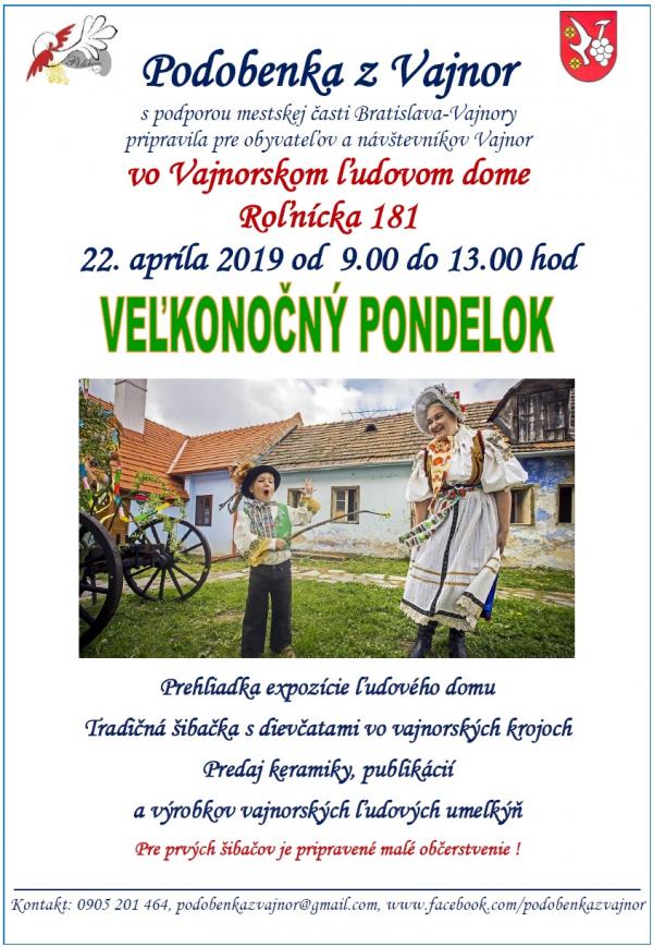 Veľkonočný pondelok vo vajnorskom ľudovom dome 22. apríla 2019